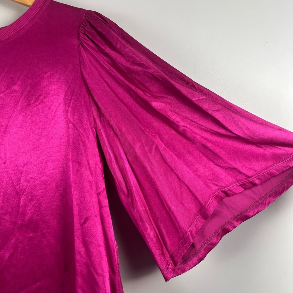 Nation LTD Donna Bell Sleeve top in miss magenta size small - Picture 5 of 9